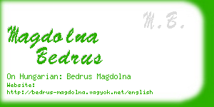 magdolna bedrus business card